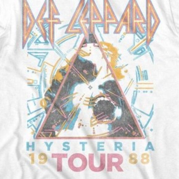 Def Leppard 1980s Heavy Hair Metal Band Rock & Roll Hysteria _88 Adult T-Shirt - Picture 2 of 3